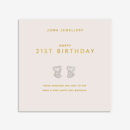 FOREVER YOURS EARRINGS HAPPY 21ST BIRTHDAY