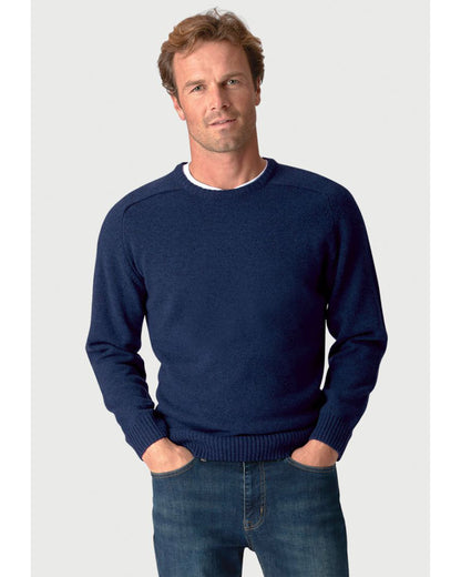 Charlbury Navy Lambswool Crew Neck