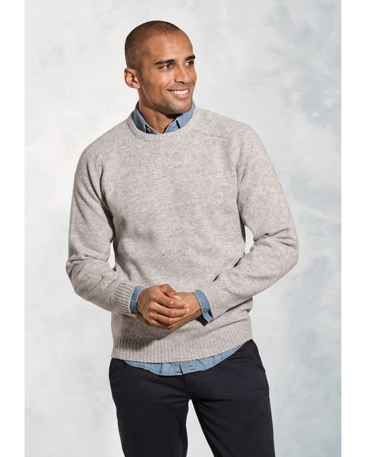Charlbury Winter White Lambswool Crew Neck Jumper