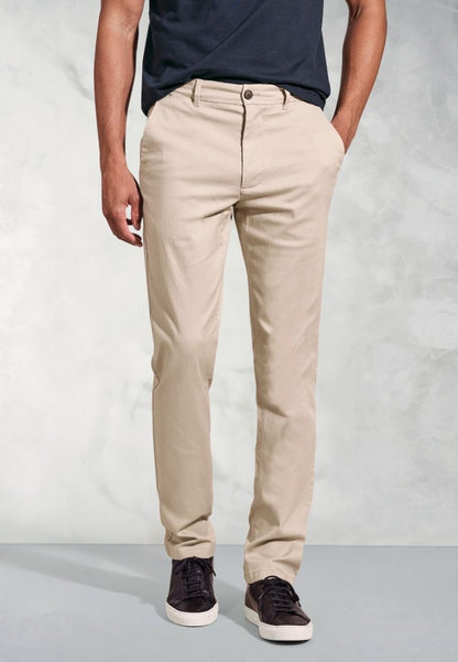 Tailored Fit Holland Stone Sateen Cotton Stretch Trousers