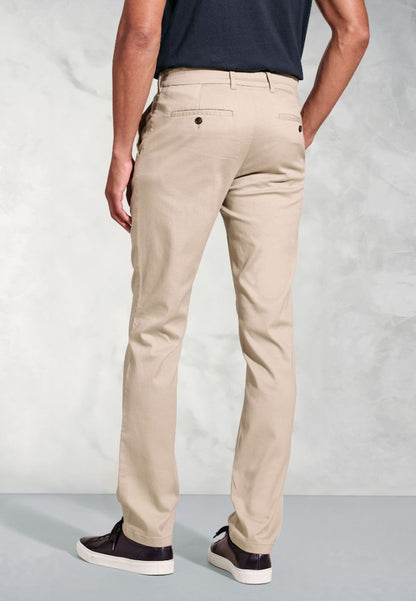 Tailored Fit Holland Stone Sateen Cotton Stretch Trousers