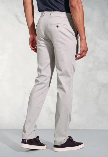 Tailored Fit Holland Silver Grey Sateen Cotton Stretch Trousers