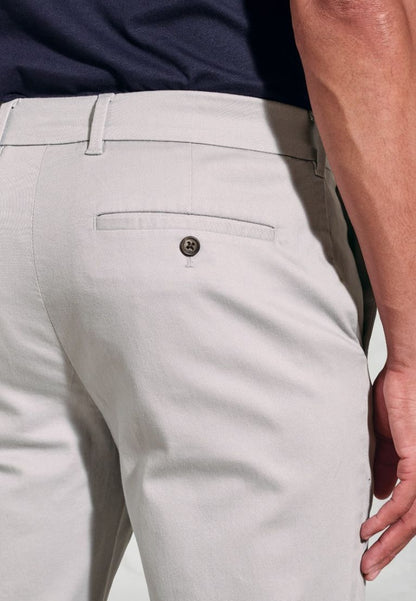 Tailored Fit Holland Silver Grey Sateen Cotton Stretch Trousers