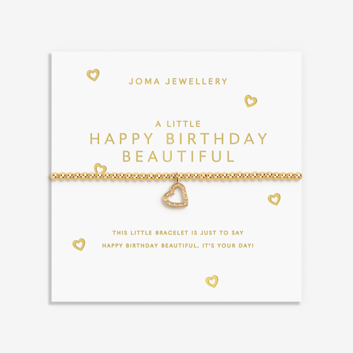 GOLD A LITTLE HAPPY BIRTHDAY BEAUTIFUL BRACELET