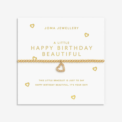 GOLD A LITTLE HAPPY BIRTHDAY BEAUTIFUL BRACELET