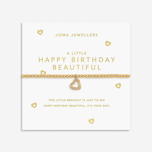 GOLD A LITTLE HAPPY BIRTHDAY BEAUTIFUL BRACELET