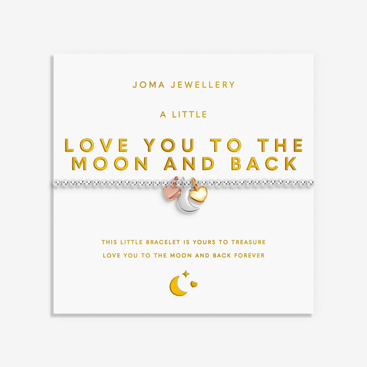 A LITTLE CHARMED MOMENTS LOVE YOU TO THE MOON AND BACK BRACELET