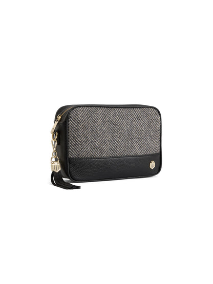 Finsbury Black Herringbone Crossbody Bag