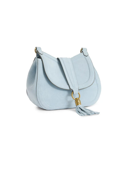 Langham Messenger Bag Suede - Sky Blue
