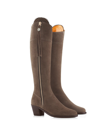 Womens Regina Suede Heeled Knee-high Boots (Regular Fit)