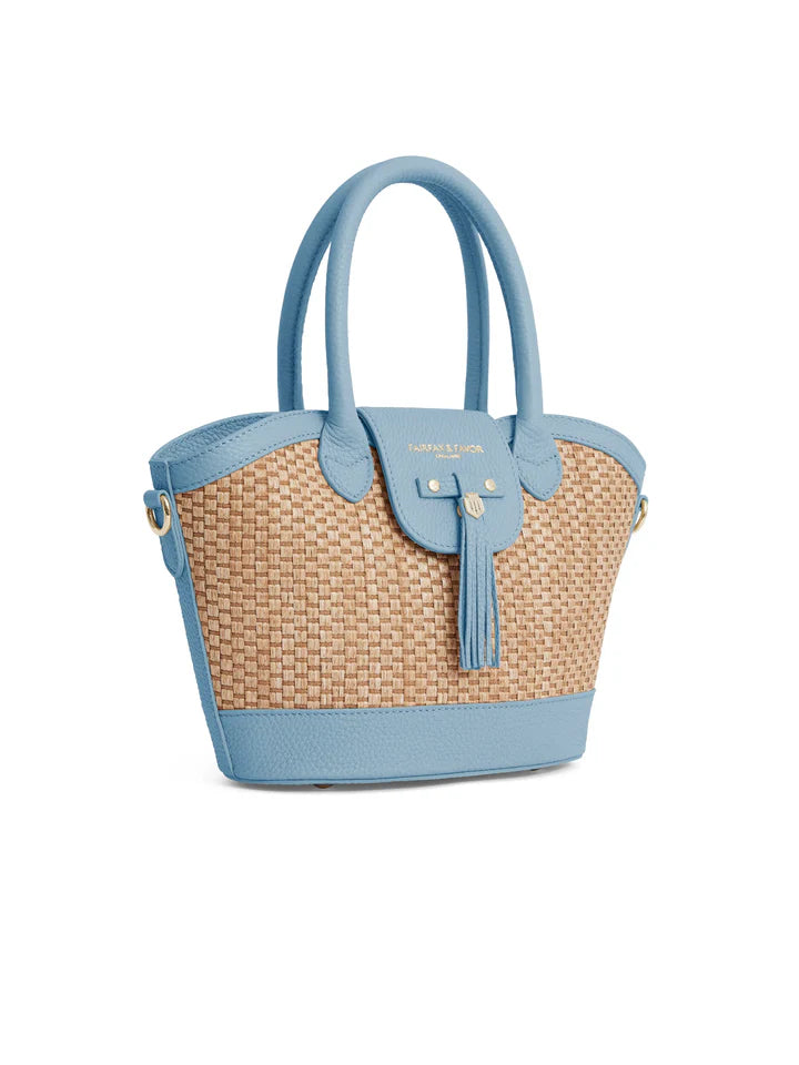 Mini Windsor Basket Bag Leather - Sky Blue