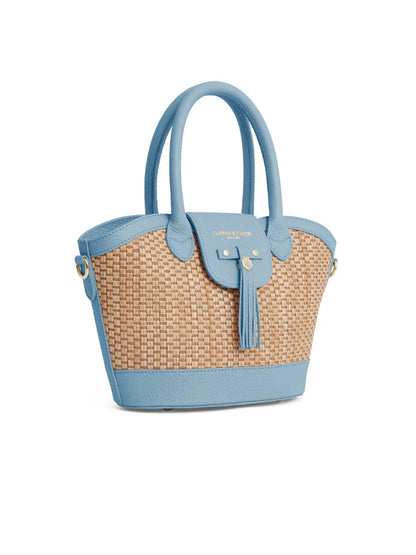 Mini Windsor Basket Bag Leather - Sky Blue
