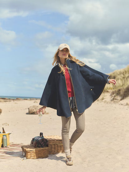 Heritage Navy Fleece Longline Cape