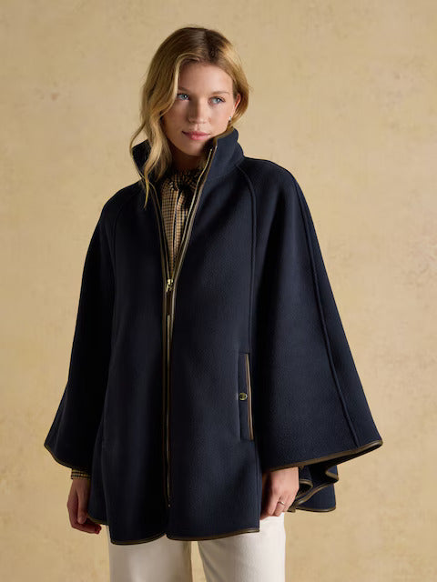 Heritage Navy Fleece Longline Cape