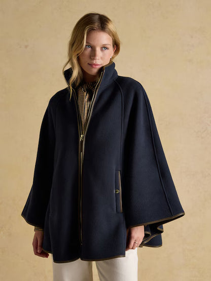 Heritage Navy Fleece Longline Cape