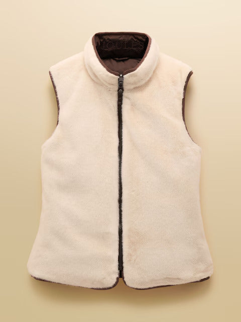 Reversible Faux Fur Brown/Cream Padded Gilet