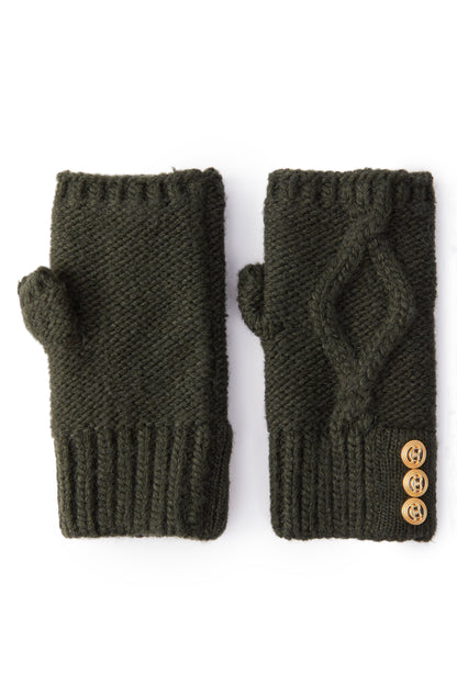 Cortina Fingerless Gloves - Fern Green