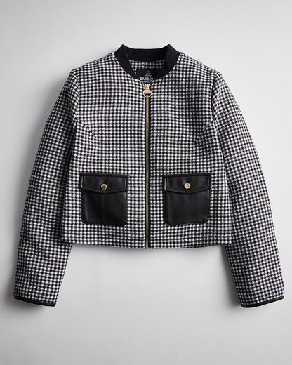 Halina Gingham Cropped Jacket