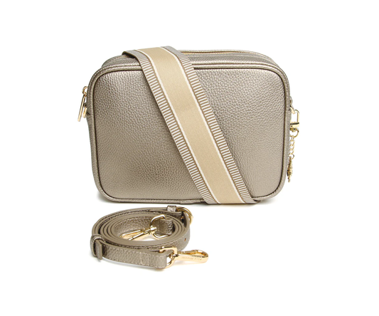 Bronze - Soho Double Zipped Crossbody bag