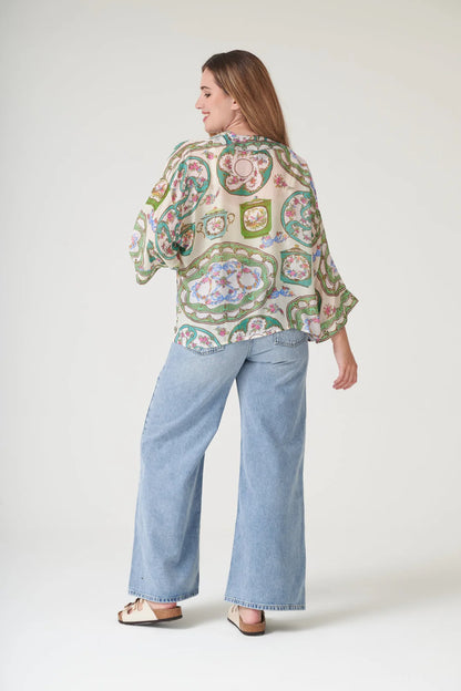 Afternoon Tea Green Kimono