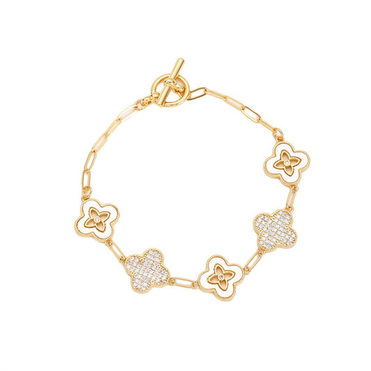 GOLD PLATED BRACELET WITH CUBIC ZIRCONIA STONES