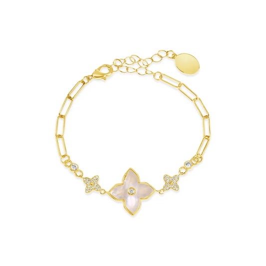 18K Gold Plated Bracelet With Cubic Zirconia Stones