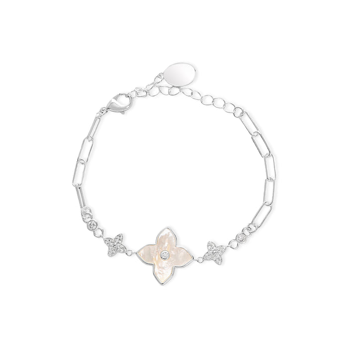 Silver Plated Bracelet With Cubic Zirconia Stones