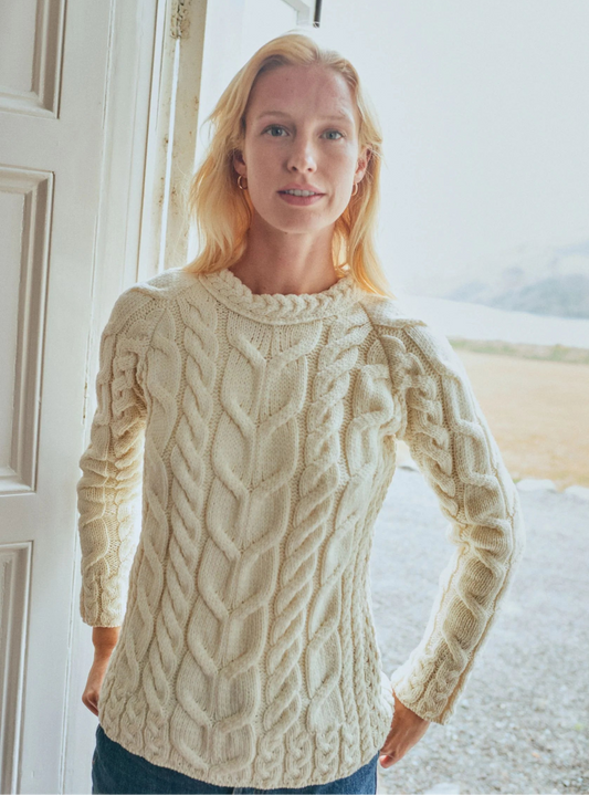 Listowel Ladies Aran Cabled Sweater