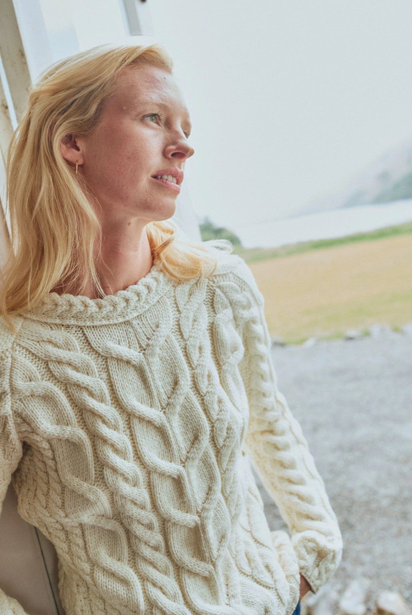 Listowel Ladies Aran Cabled Sweater
