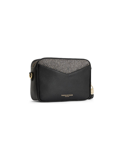 Finsbury Black Herringbone Crossbody Bag