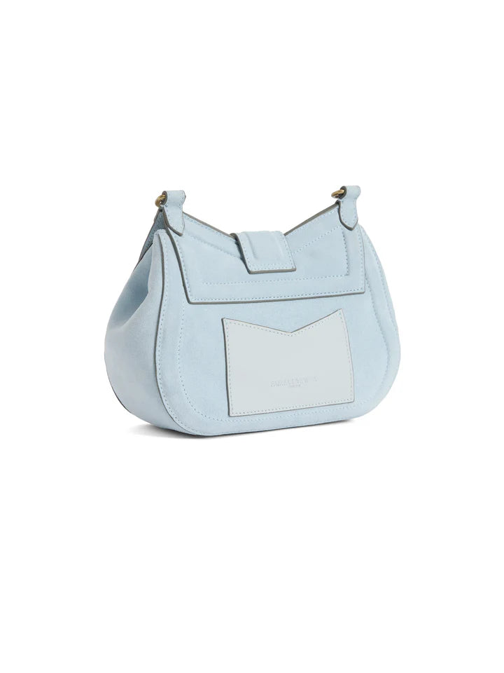 Langham Messenger Bag Suede - Sky Blue