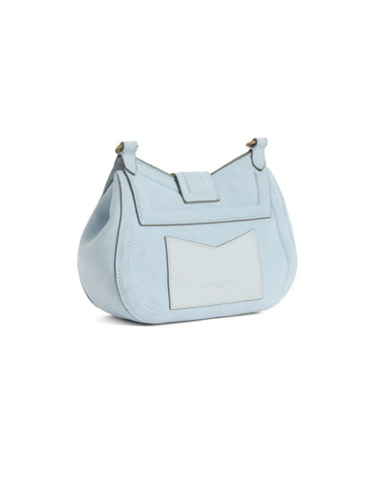 Langham Messenger Bag Suede - Sky Blue