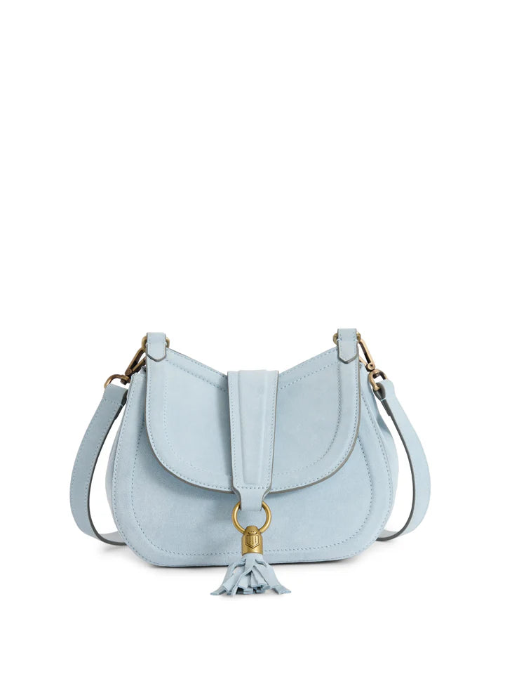 Langham Messenger Bag Suede - Sky Blue