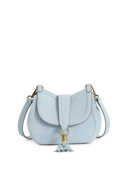 Langham Messenger Bag Suede - Sky Blue