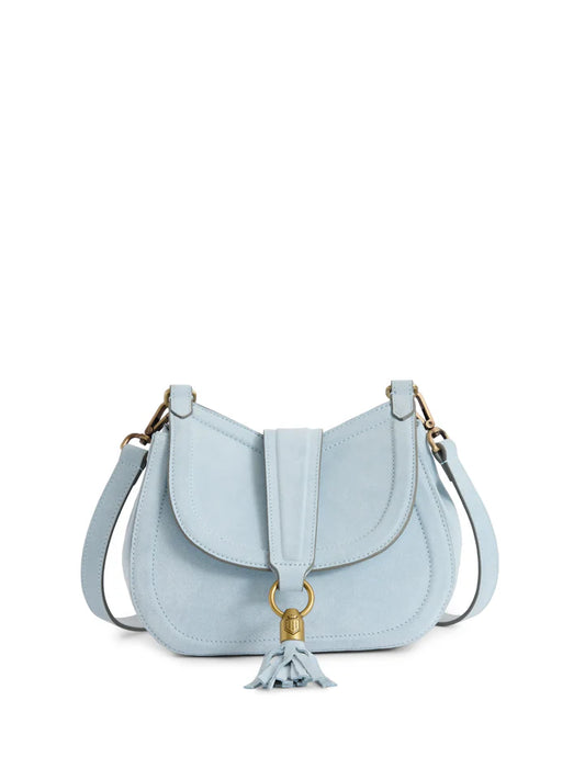 Langham Messenger Bag Suede - Sky Blue