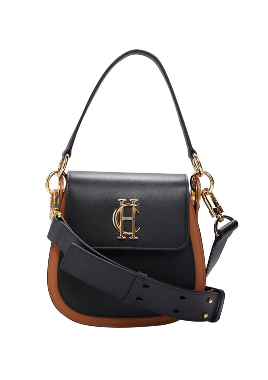 Chelsea Saddle Bag (Black/Tan)