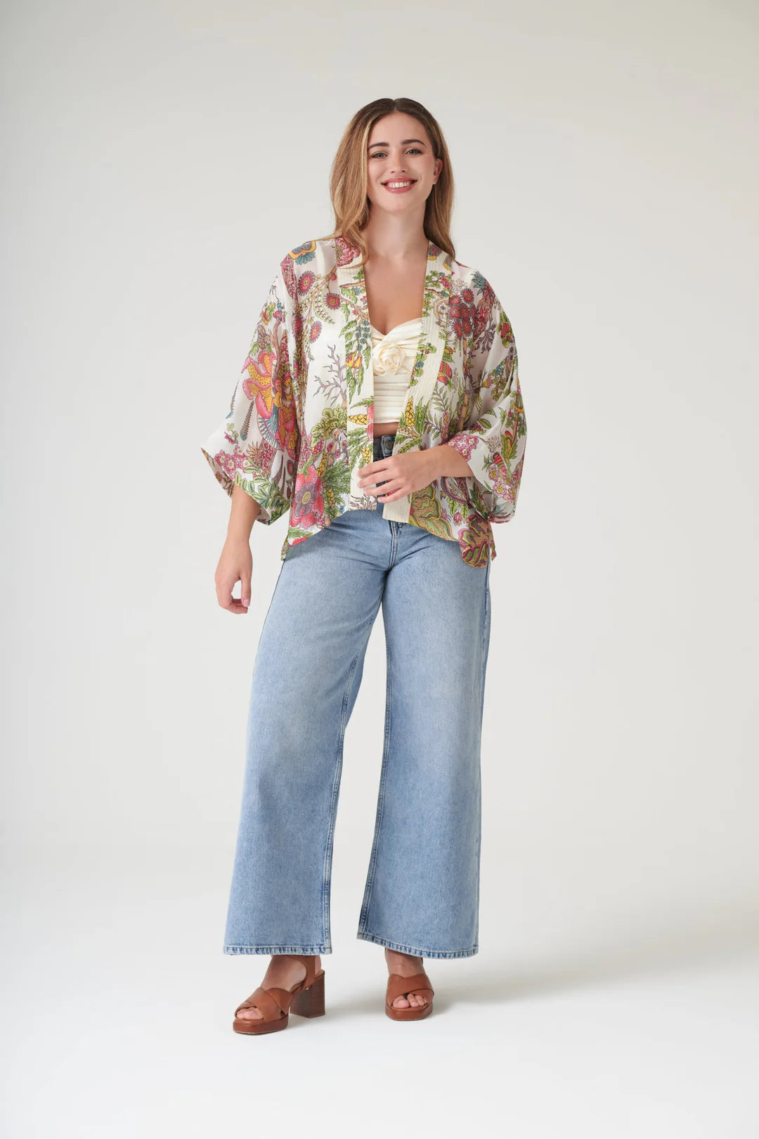 Boho Garden Ecru Kimono
