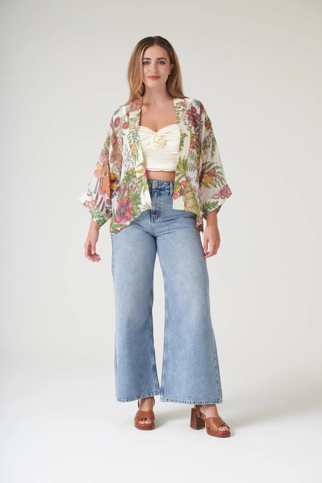 Boho Garden Ecru Kimono