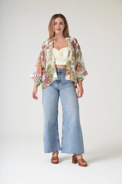 Boho Garden Ecru Kimono