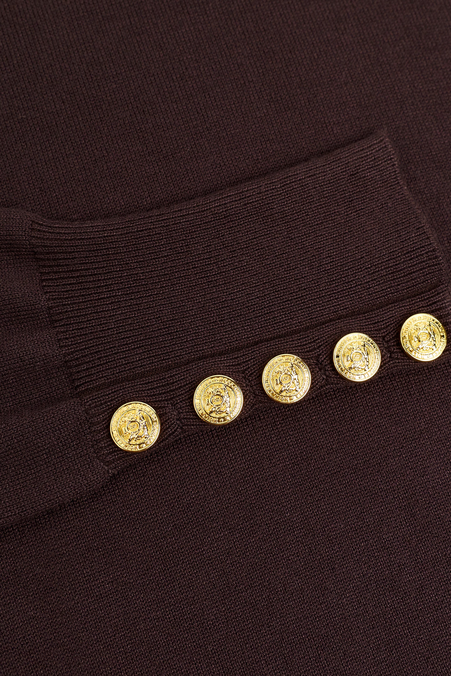 Buttoned Knit Roll Neck