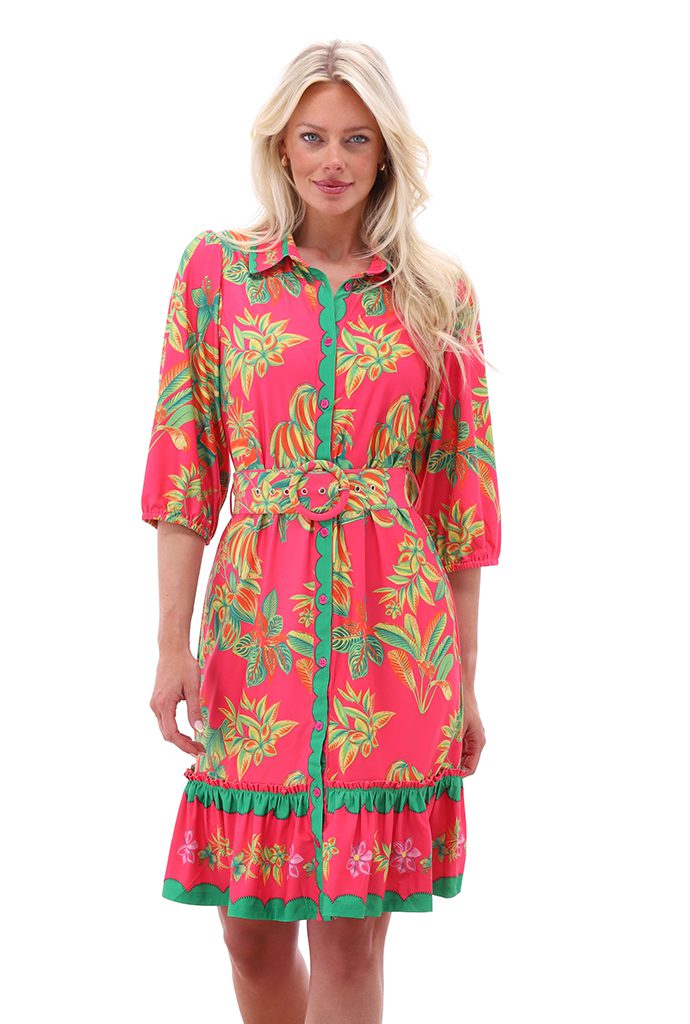 Floral Print Half Sleeve Midi Dress