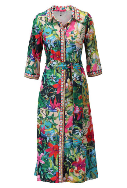 Tropical Print Maxi Dress
