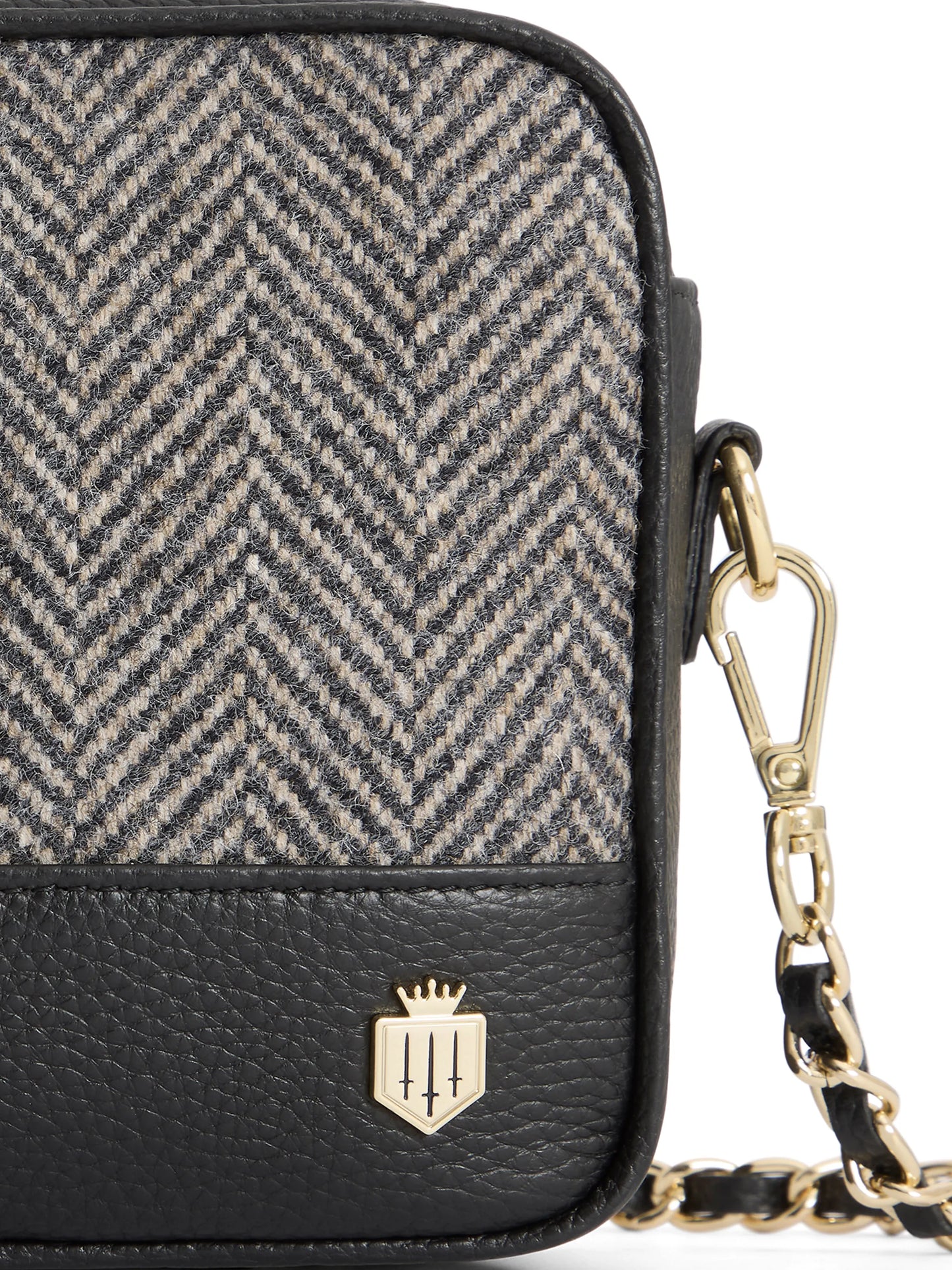 Finsbury Black Herringbone Crossbody Bag