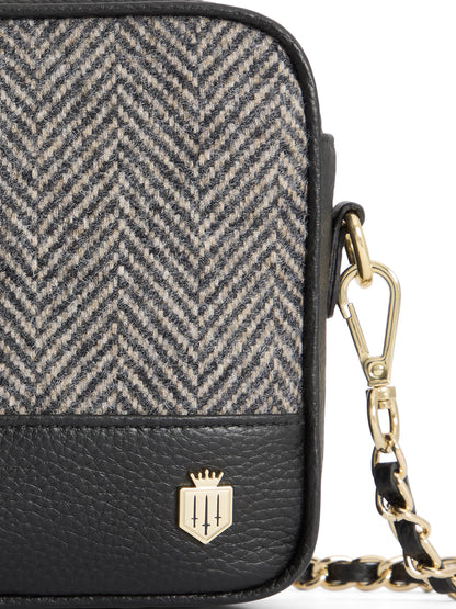 Finsbury Black Herringbone Crossbody Bag