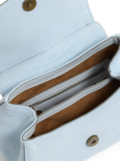Langham Messenger Bag Suede - Sky Blue
