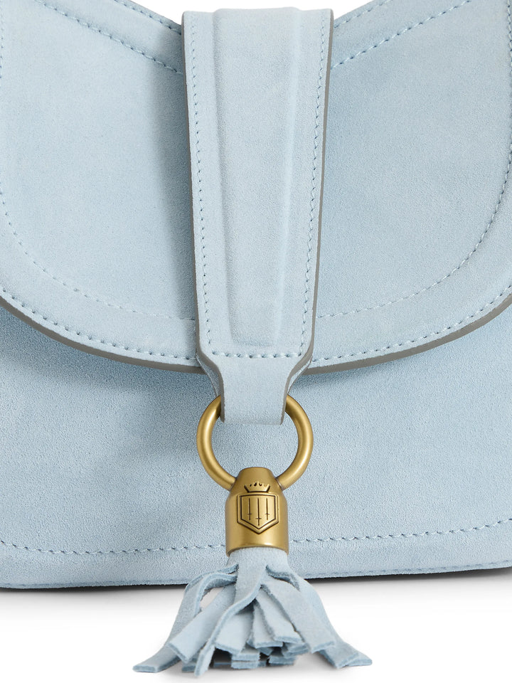 Langham Messenger Bag Suede - Sky Blue