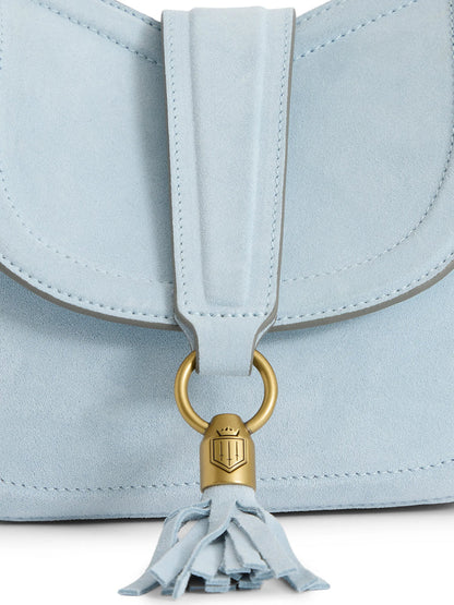 Langham Messenger Bag Suede - Sky Blue