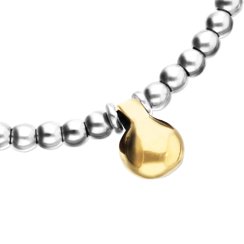 Beaded necklace with medium spheres and a large sphere