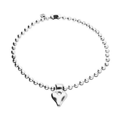 Bead necklace with heart detail