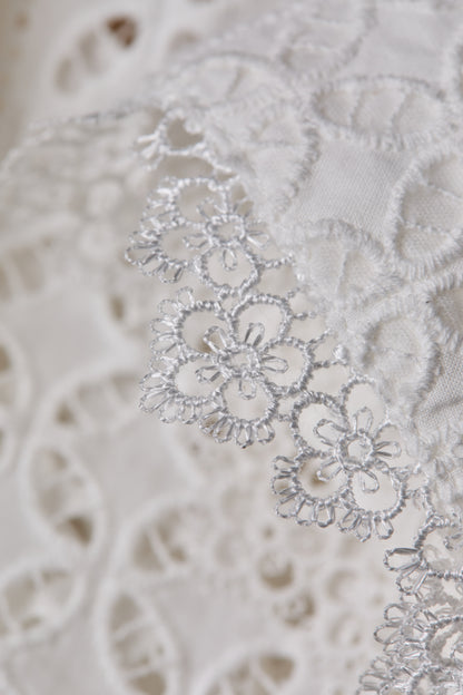 Collarless Broderie Shirt